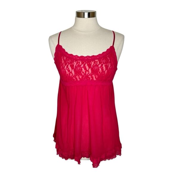 Hanky Panky Vintage Pink Lace Chemise Mini Dress Women’s Medium - Picture 1 of 10